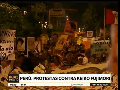 Protestas contra la candidata peruana Keiko Fujimori