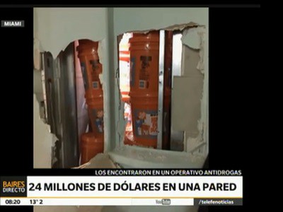 Encontraron 24 millones de dólares dentro de una pared