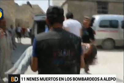 Once nenes muertos en bombardeos a Alepo