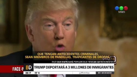 Trump prometió deportar a dos o tres millones de inmigrantes sin documentos