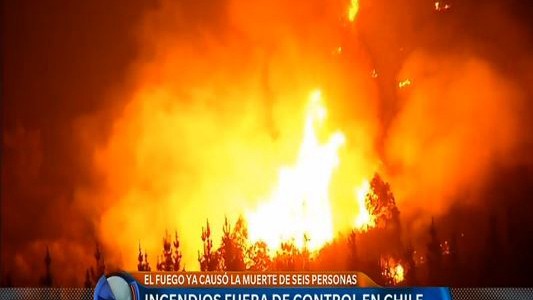 Incendios forestales fuera de control en Chile