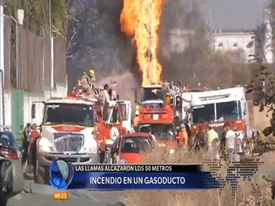 Incendio en un gasoducto en Jalisco