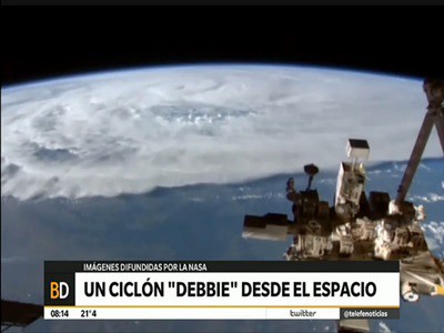 El ciclón Debbie desde el espacio