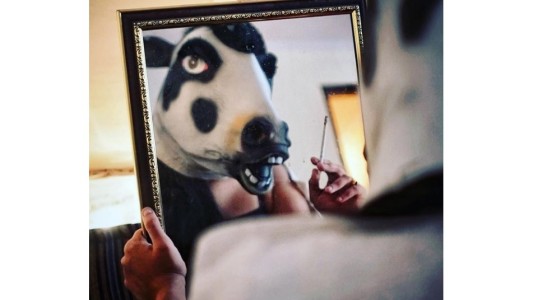 Mujeres en la India llevan máscaras de vaca por un motivo más que perturbador