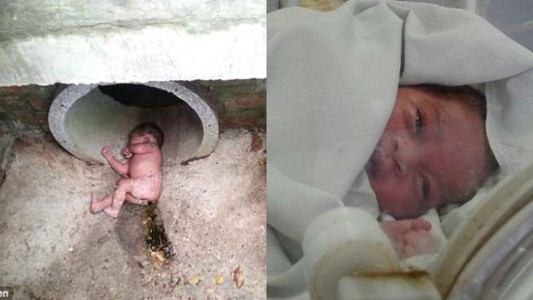Una bebé recién nacida es rescatada del fondo de una alcantarilla