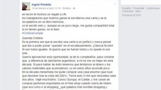 Viral y polémica: la carta de una periodista para Cristina