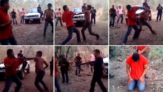 Video impactante: sicarios hacen pelear a dos hombres por su vida
