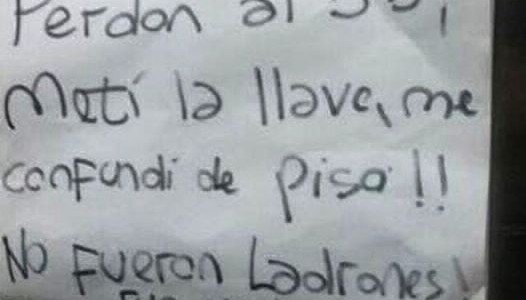 Estaba borracho, se equivocó de departamento y dejó este mensaje de disculpas a su vecina