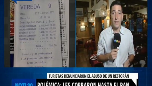 Mar del Plata: mostró ticket de pizzería en el que le cobraron servicio de mesa y aparte el pan