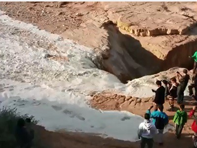 #EsViral La súbita crecida de un río en el desierto