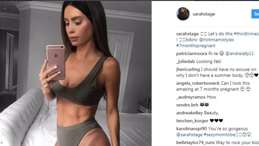 La increíble figura de la modelo que está embarazada de 7 meses