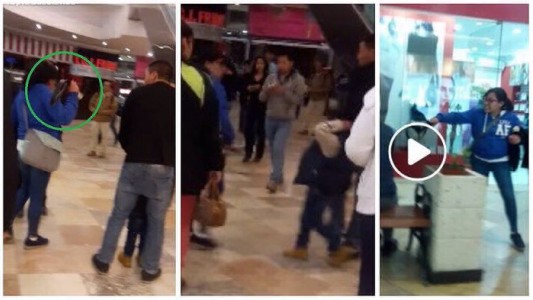 Indignación en Perú: grabaron a una mujer golpeando a su hijo con un cinturón en un shopping