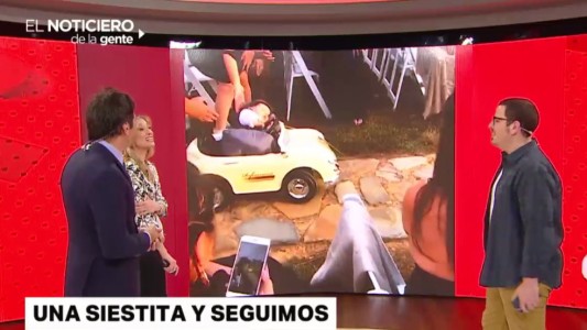 Siesta en el ingreso al casamiento y el auto más veloz del mundo