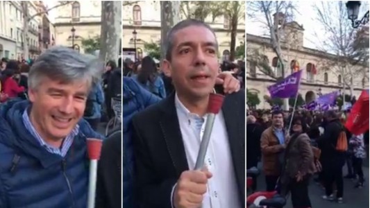 Indignación en las redes: dos hombres insultan a las mujeres en la marcha del 8M y las mandan a "fregar más"