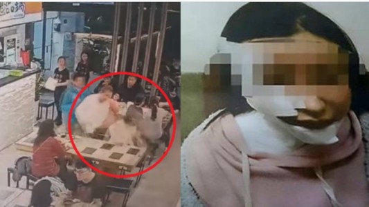 Video: arrojó sopa caliente en la cara de una mujer porque le molestaba su pelo