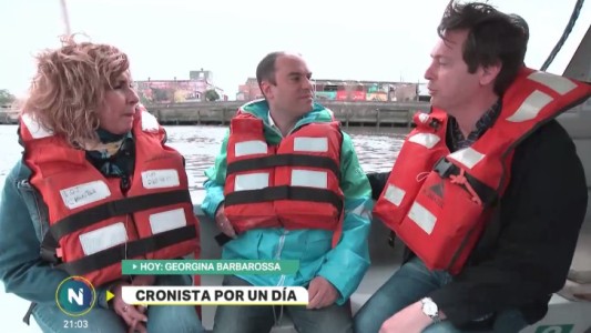 Cronista por un día: Georgina Barbarossa exploró con Telefe Noticias las turbias aguas del Riachuelo