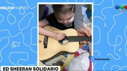 Ed Sheeran donó su guitarra a una fan