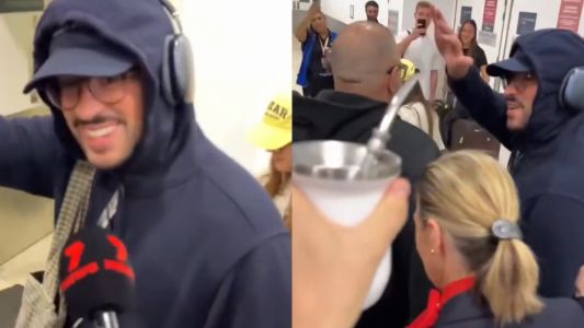 Australia recibió a Bad Bunny con mate en el aeropuerto
