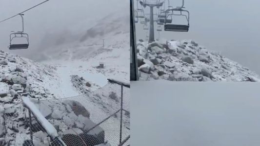 Llegó la primera nevada del año a Bariloche: así amaneció Cerro Catedral este martes 10 de febrero