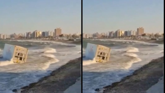 Puerto Madryn: apareció un contenedor flotando en la orilla del muelle Almirante Storni