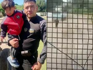 Héroe total: un policía salvó por segundos a un nene de tres años de ser arrollado por un tren