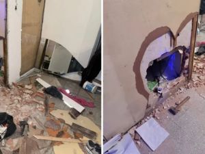 Tres boqueteros fueron detenidos cuando ingresaban a una lotería tras abrir un hueco en una pared