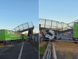 Se cayó un puente sobre la Panamericana en Escobar tras el choque de un camión
