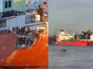Temor en el Río Paraná: chocaron dos buques con cargas de químicos y combustibles