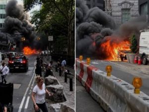 Impactante explosión de un auto cerca del Toro de Wall Street sembró pánico en Nueva York