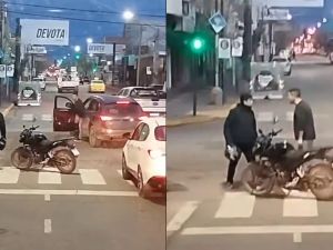 Insólito desenlace en una pelea de tránsito: bajó a discutir, se olvidó de poner el freno de mano y chocó