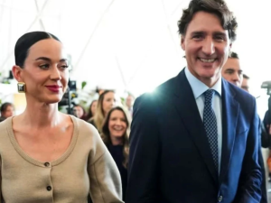 Al estilo "primera dama", Katy Perry llegó a Davos para acompañar a Justin Trudeau